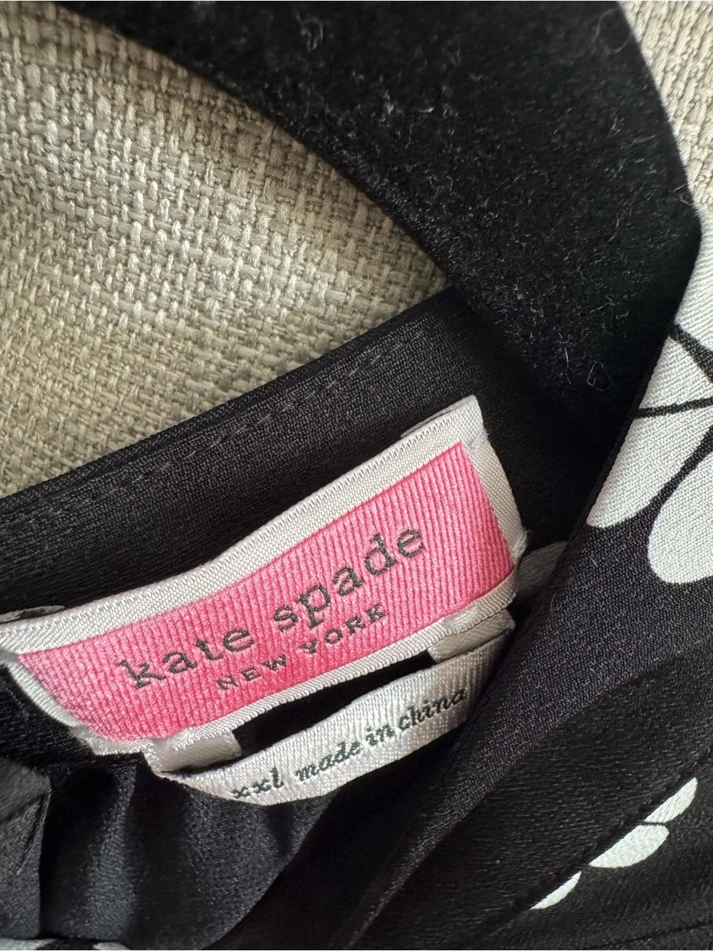 kate spade Black Blouse with White Daisy Print